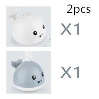 Electric induction whale spray toy for baby bath time with automatic water spray and lights