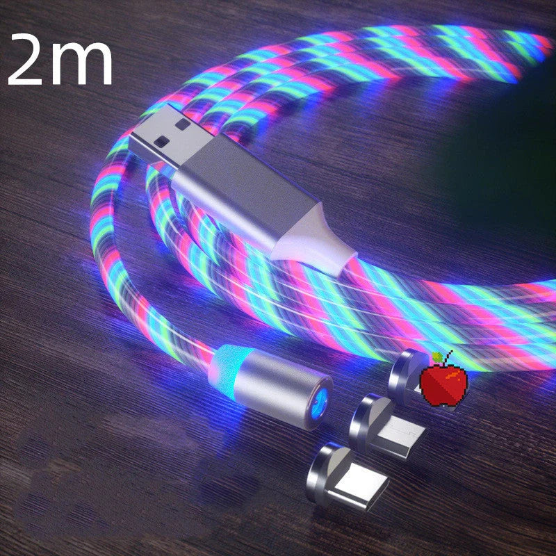 Durable magnetic charging cable with fast charging capability, compatible with multiple devices.