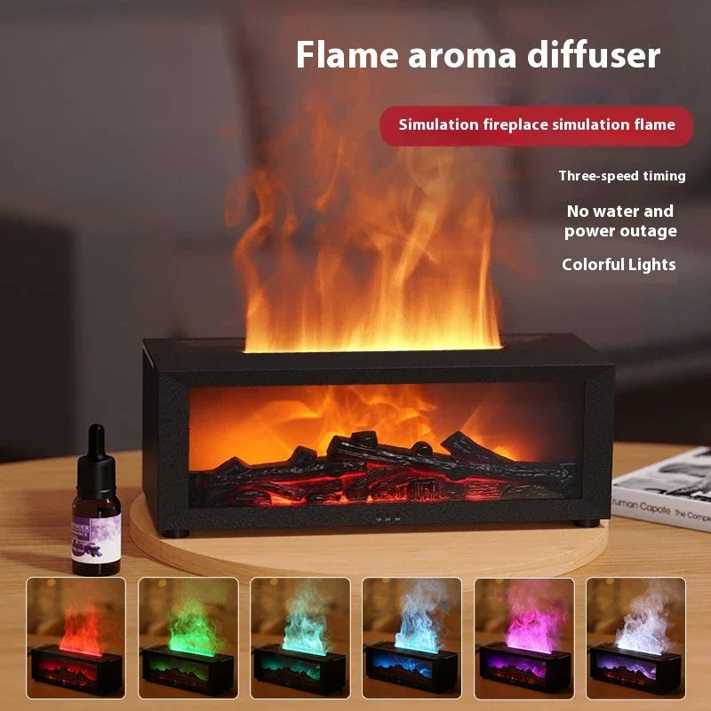 Flame Aromatherapy Diffuser with 3D flame effect, mood lighting, and essential oil diffusion capabilities