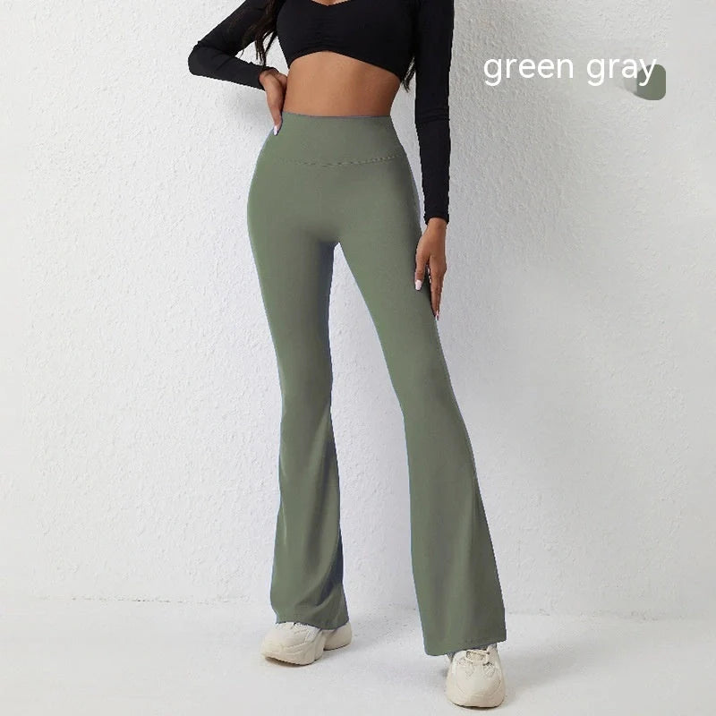 Premium high-rise slimming trousers with wide leg, crafted from Naked Sensation fabric for superior comfort and a flattering fit