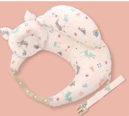 Multifunctional nursing pillow with adjustable cushion and washable cover in various colors