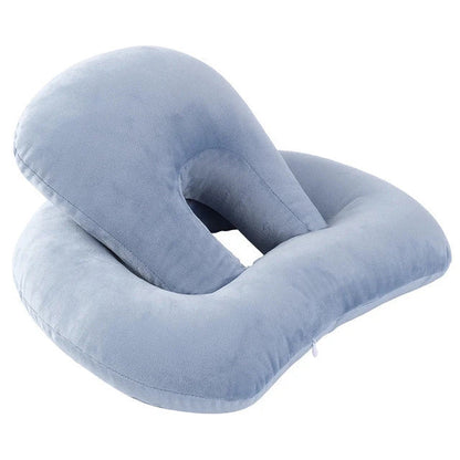 Plush U-Shaped Neck Pillow with Adjustable Support for Neck and Shoulder Comfort