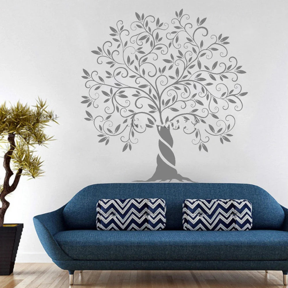 Tree of Life Removable Wall Sticker in black, perfect for living room decor