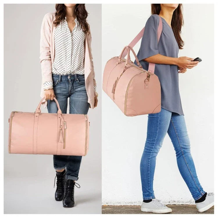 Versatile travel duffel bag for women with waterproof and foldable design, available in various color options