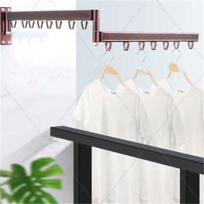 Folding Clothes Drying Rack made of rust-resistant aluminum alloy, featuring a sturdy triangle frame and track system for secure drying