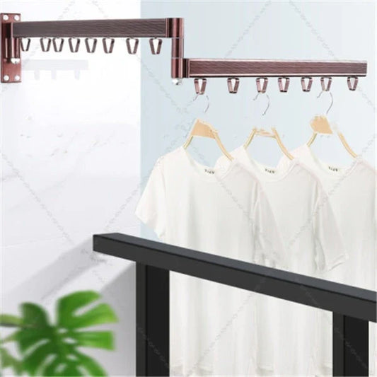 Folding Clothes Drying Rack made of rust-resistant aluminum alloy, featuring a sturdy triangle frame and track system for secure drying