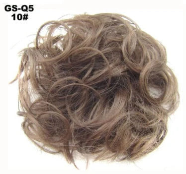 Synthetic wavy curly messy hair bun for women, 12cm diameter, high temperature wire