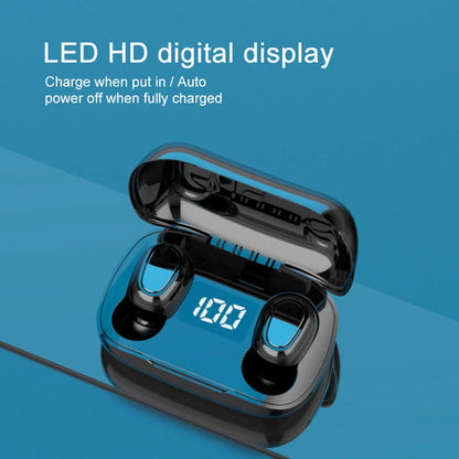 Bluetooth 5.0 wireless in-ear stereo earphones with digital charging box