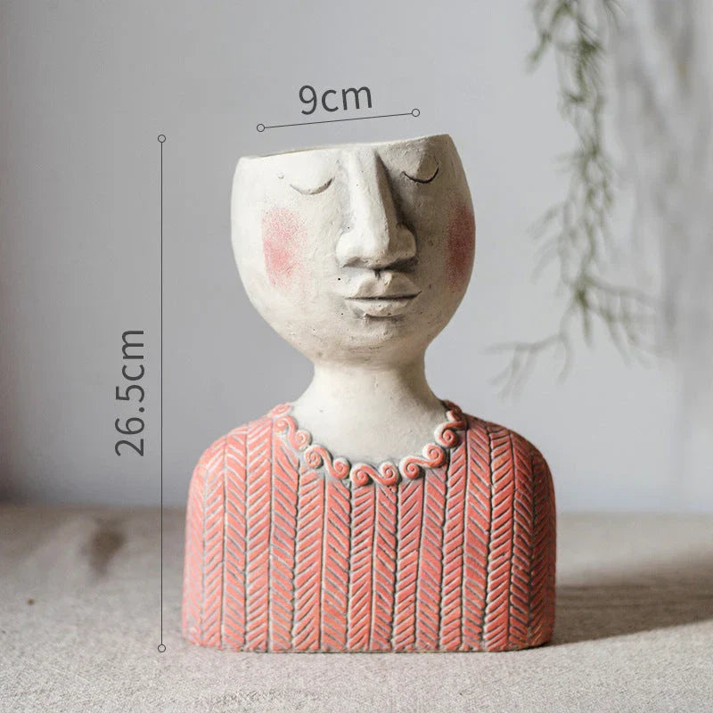 Elegant Greek-inspired cement flower pot vase with classical design for home and garden decor