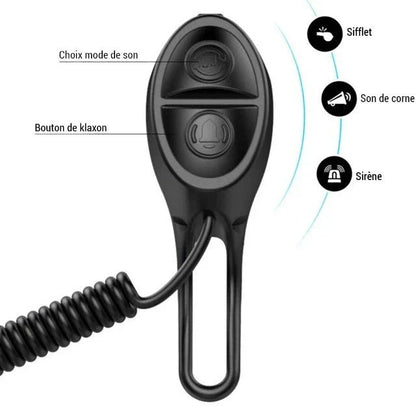 Powerful Bicycle Horn with Charging Speaker - a compact, lightweight device with a high-volume horn and built-in Bluetooth speaker