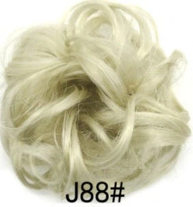Synthetic wavy curly messy hair bun for women, 12cm diameter, high temperature wire