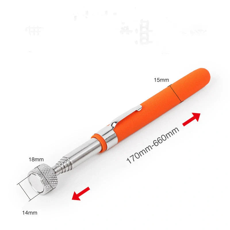 LED Magnetic Pick Up Tool with telescopic extension and LED light for retrieving small metal objects