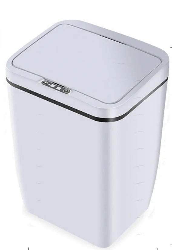 Infrared sensor smart trash bin in black, white, and LJT-02 colours