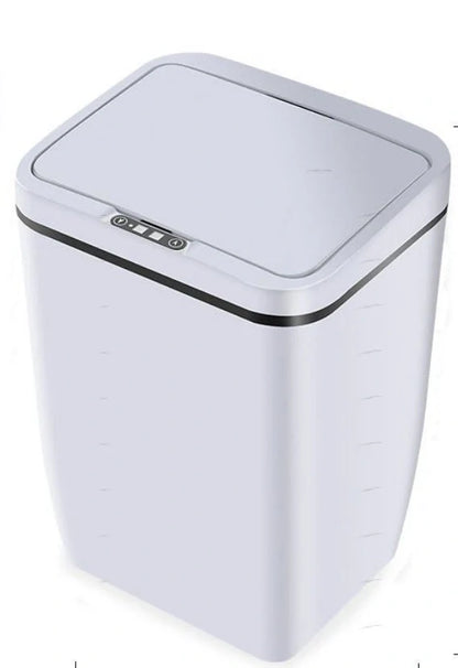 Infrared sensor smart trash bin in black, white, and LJT-02 colours