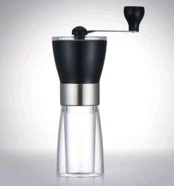 Premium hand coffee grinder with wooden exterior and stainless steel mechanism