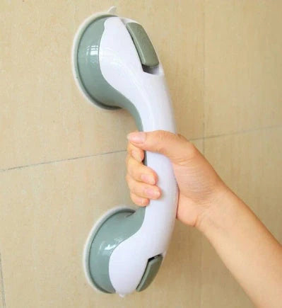 Durable ABS plastic bathroom handrail with suction cups for anti-skid safety support