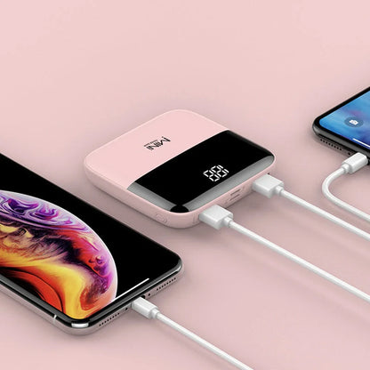10000mAh Mini Power Bank in various colours with USB Type-C and Micro USB inputs