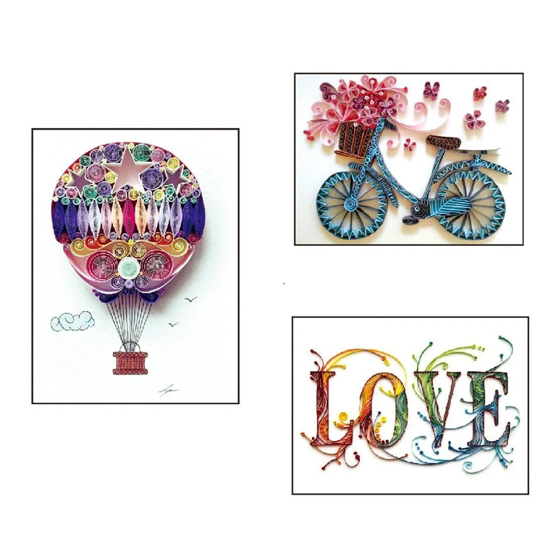 Premium DIY Quill Art Craft Kit with multicoloured paper strips and essential tools for paper quilling