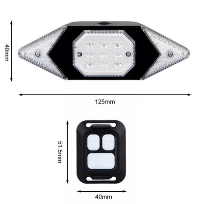 USB rechargeable bicycle turn signal with remote control LED lights for night-time safety