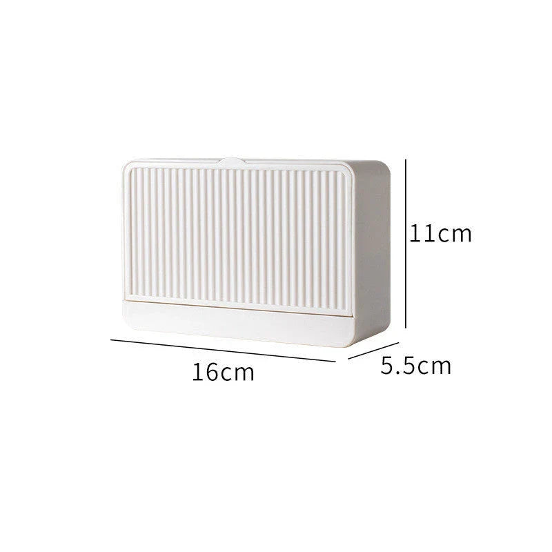 Wall-mounted bathroom storage organizer made of durable iron with compartments for storing bath essentials like sponges, soap, brushes, and towels