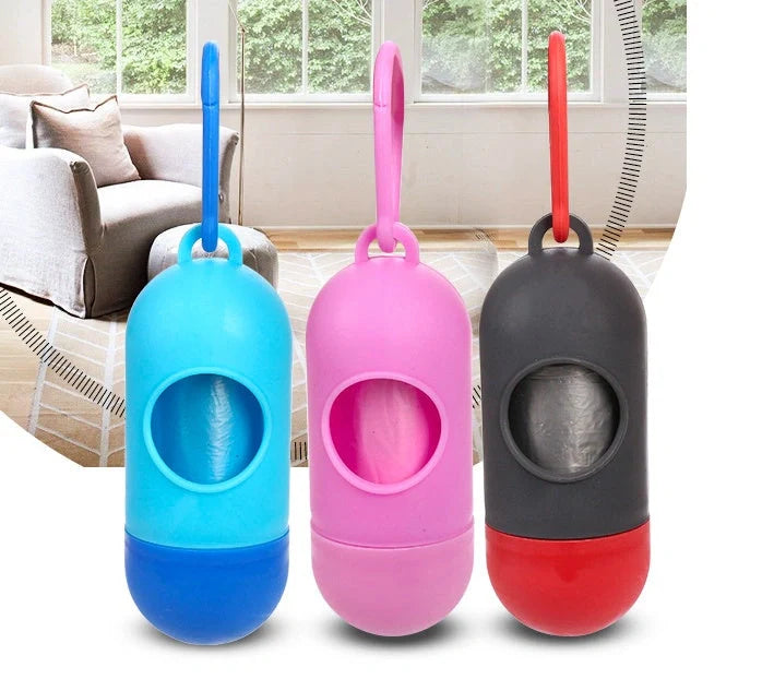 Eco-friendly dog poop bags in various colours for pet waste cleanup
