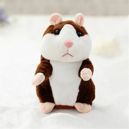 15CM Little Talking Hamster Toy in light brown, dark brown, and grey