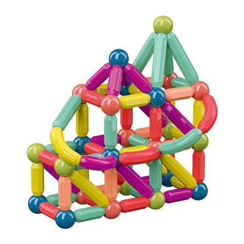 Colourful magnetic building blocks for children, educational toy with 50-100 pieces