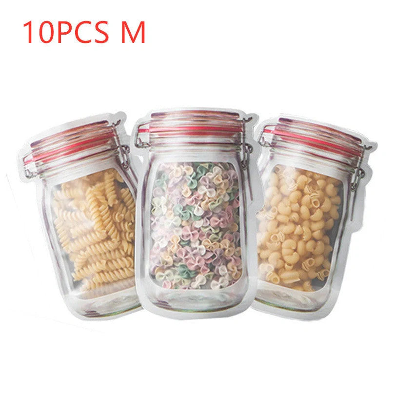 Reusable waterproof sealed snack storage bag with zipper, 1L capacity