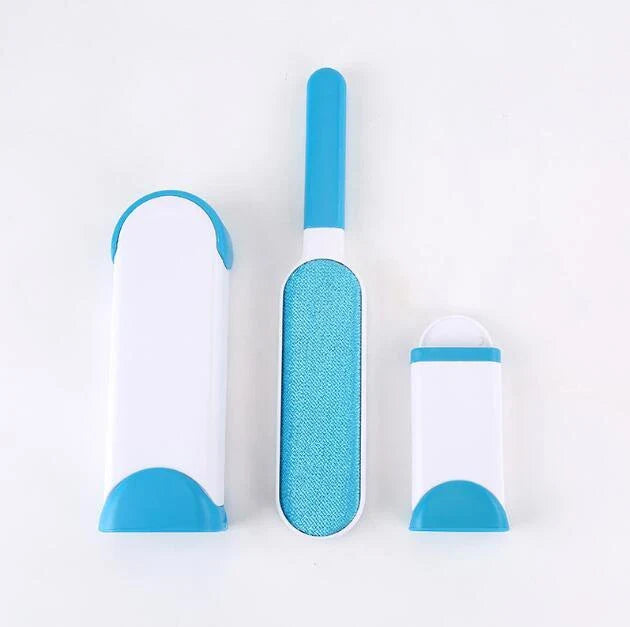 A reusable pet hair remover comb with a self-cleaning base, perfect for removing fur and lint from sofas, chairs, and other upholstery.