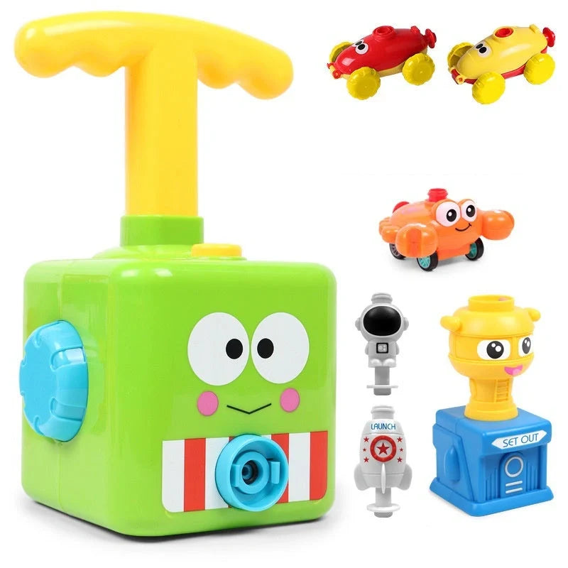 Children's air balloon powered car toy with 12 balloons, educational and eco-friendly