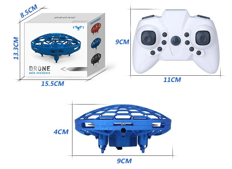 Intuitive air drone with UFO-inspired design, gesture control, and automatic obstacle avoidance for seamless aerial experiences.