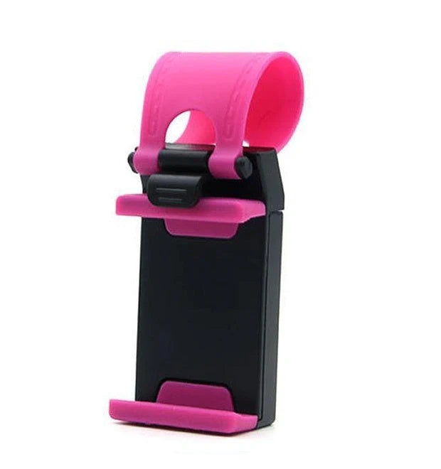 Universal steering wheel phone mount for hands-free smartphone use