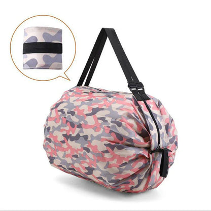 Foldable tote bag made of durable 210D Oxford cloth, featuring a roomy storage space and various stylish color options for on-the-go organization and convenience.