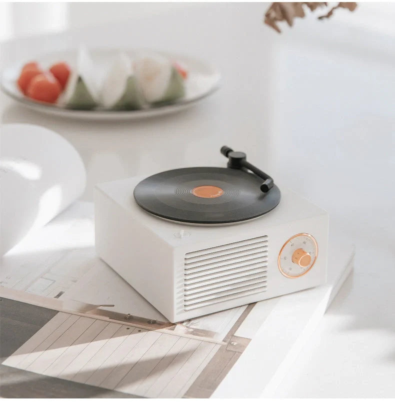 Retro Bluetooth Mini Speaker with USB Port in vintage design, perfect for wireless music streaming.