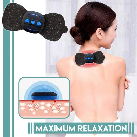 Portable neck massager with adjustable intensity levels for relieving muscle tension and stress