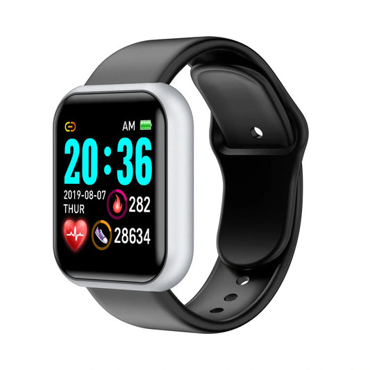 Premium Y68 Colour Smart Watch with Vibrant Display, Comprehensive Health Tracking, and Sleek Silicone Strap