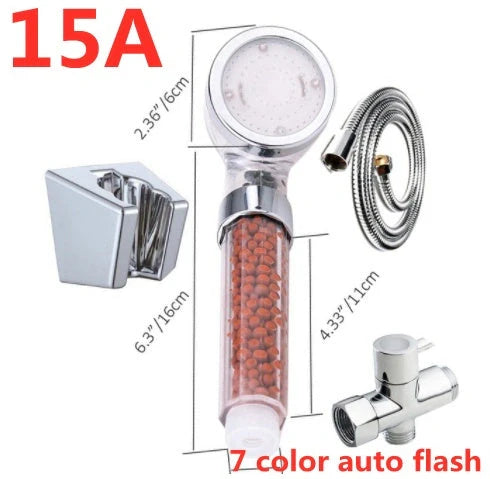 Color Changing LED Shower Head with temperature display and high-pressure flow