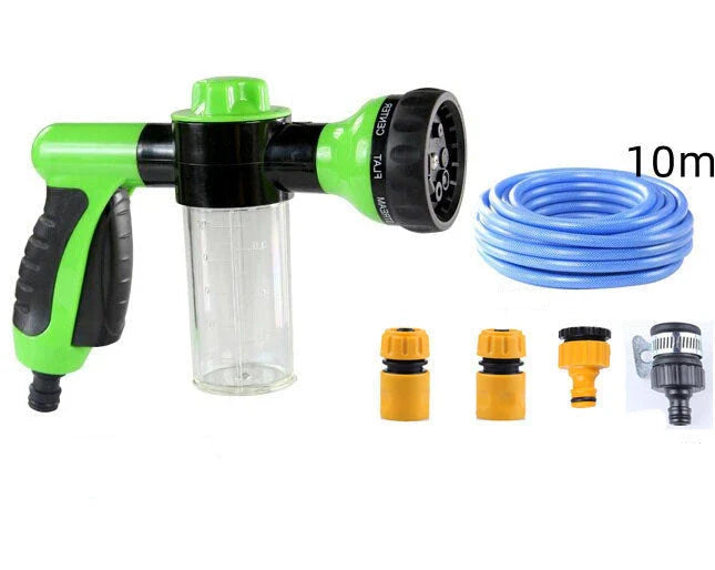 A premium high-pressure automotive foam sprayer with adjustable 8-in-1 spray settings for efficient car washing, garden maintenance, and household cleaning
