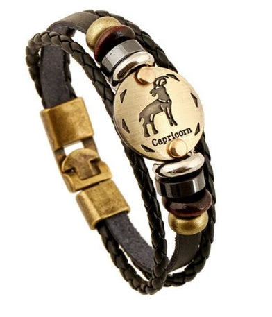 Stylish constellation-themed leather bracelet with adjustable length and variety of designs