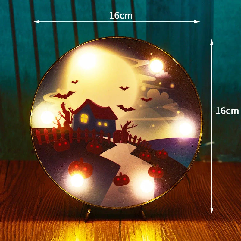 Halloween LED Light Pumpkin Ladybug Bat Head Outdoor Decorative Modeling Lights