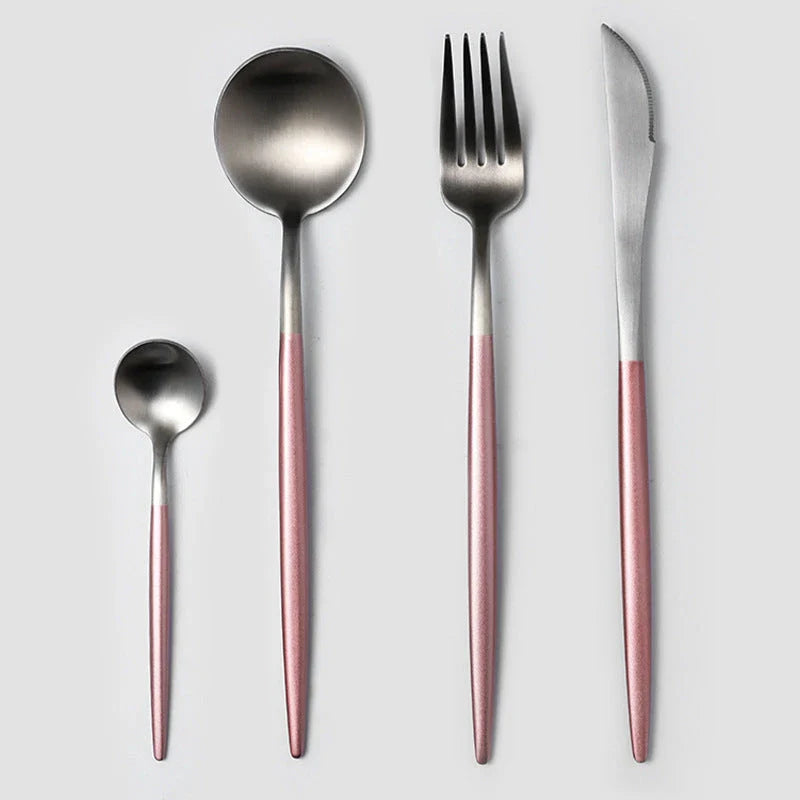 Premium 20-piece stainless steel cutlery set with mirror-polished finish, ergonomic design, and elegant gift box