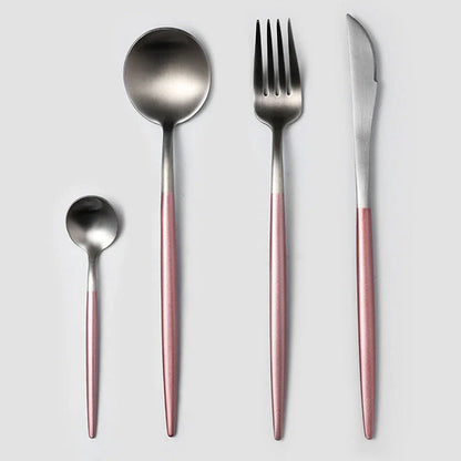 Premium 20-piece stainless steel cutlery set with mirror-polished finish, ergonomic design, and elegant gift box
