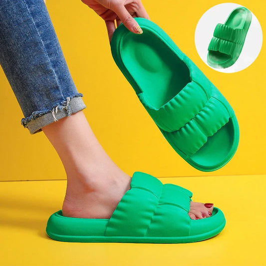 Plush Comfort Bathroom Slides in various vibrant colors, featuring soft EVA soles and water-resistant design