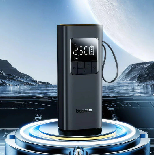 Portable Wireless Car Air Pump with 17-Cylinder Motor for Fast Inflation, Cordless Design, and Auto-Stop Function
