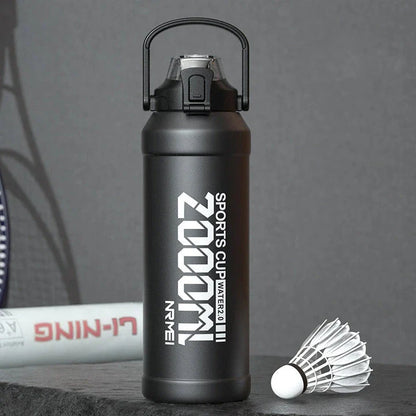 Insulated stainless steel water bottle with removable straw, designed for hydration and convenience in the UK
