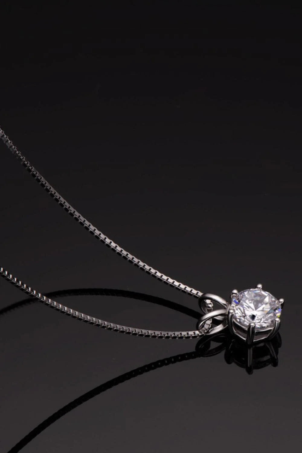 925 Sterling Silver 1 Carat Moissanite Pendant Necklace with a modern, minimalist design