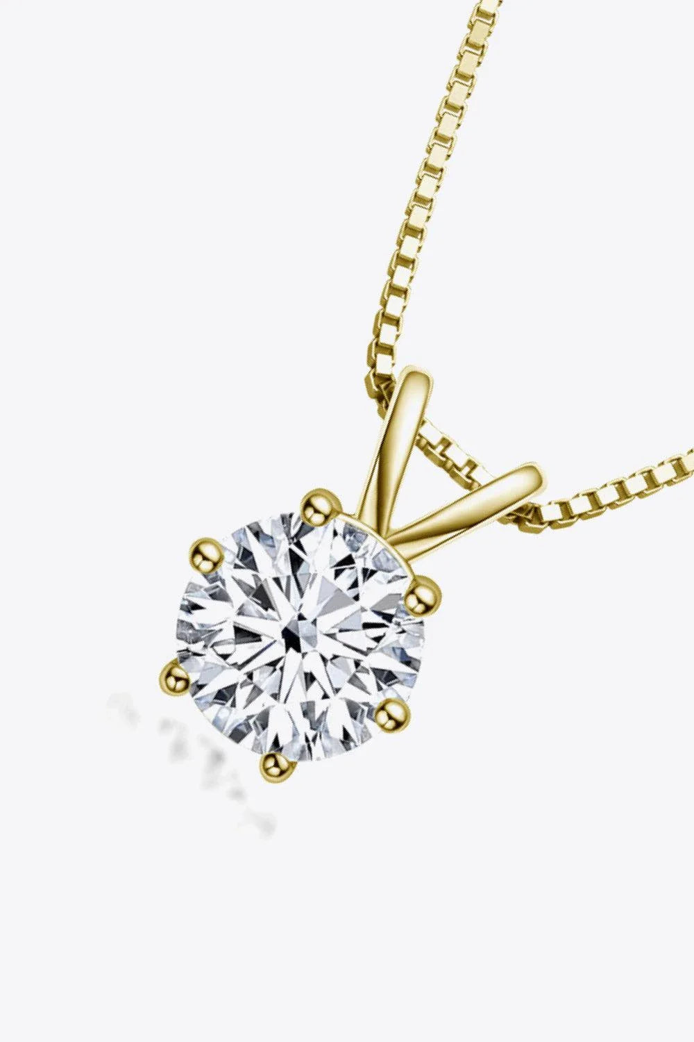 925 Sterling Silver 1 Carat Moissanite Pendant Necklace with a modern, minimalist design
