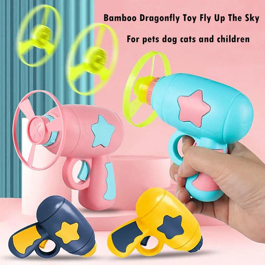 LED Light Pet Toy Set with flying saucer launcher and luminous discs