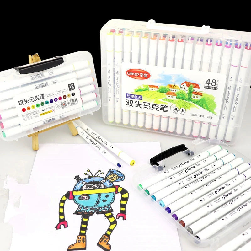 Master Double-headed Marker Art Brush Painting Set Oily 48-color for animation