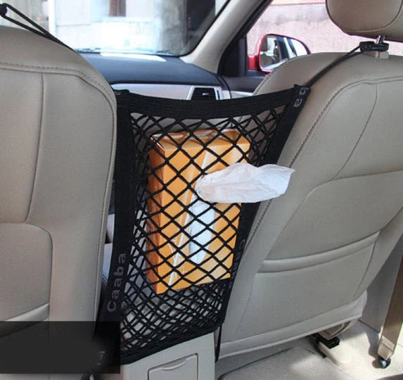 Elastic Car Pet Fence with black nylon mesh for secure pet isolation during travel